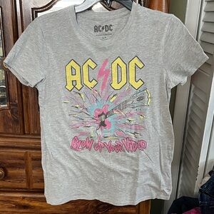 AC/DC Gray T-Shirt with Colorful Graphic
